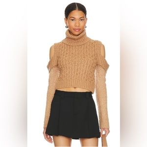 Lovers and Friends- Analise Cold Shoulder Sweater- tan